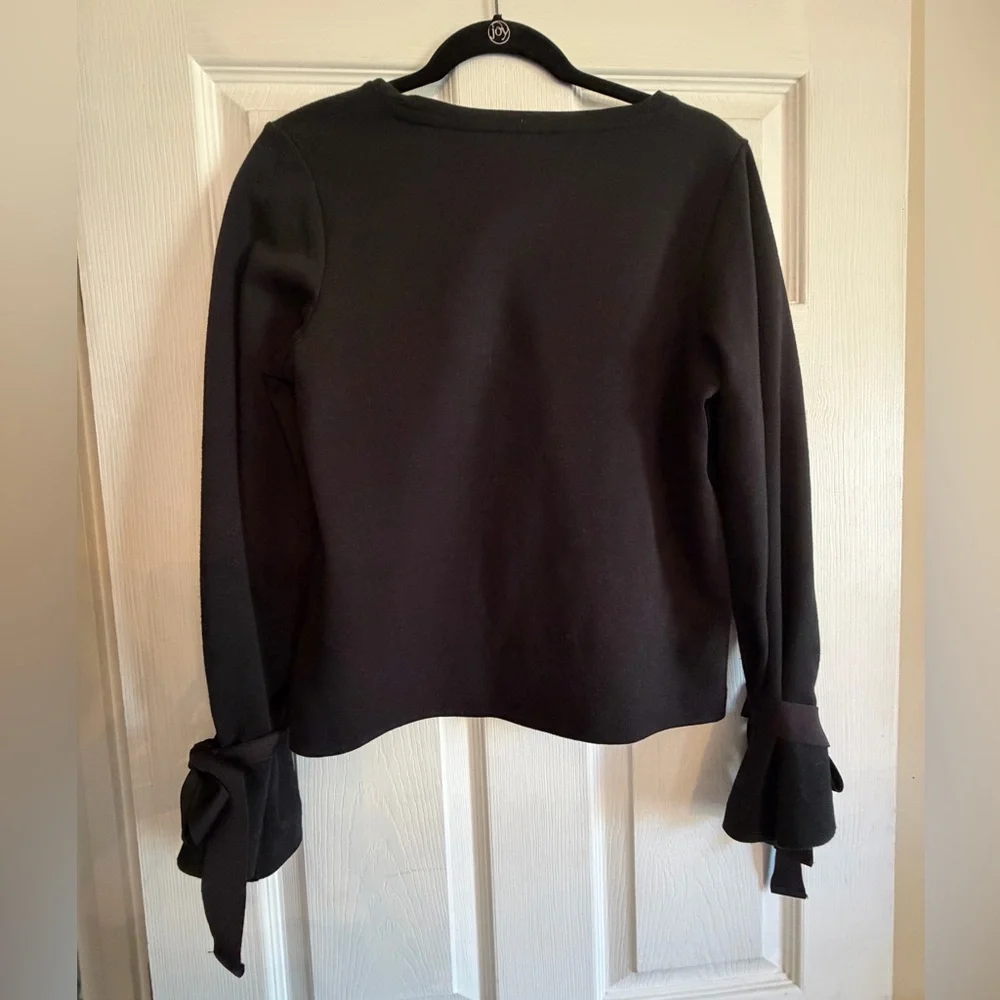 J. Crew Sweatshirt Black Tie Sleeve S